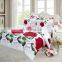 3D Rose Bedding Set Reactive Printing 100% Polyester Duvet Cover Set White