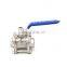 dn25 high temperature stainless steel ball valve 3 piece body
