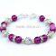 new fashion cheap jewelry glass imitation pearl shamballa bracelet for kids