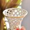Gild Hollow European Luxury White Tall Ceramic Flower Vase For Home Dining Room Decor