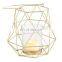 Tall Geometric Metal Wedding Votive Gold Copper-colored Decorating Candle Holder