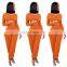 Amazon Independent Station European and American Women's Jumpsuit Round Neck Slim Breastless Sexy Long Sleeve Jumpsuit Winter