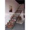 Modern Stair Floating Straight Stairs Interior Staircase with Wood Tread and Glass Railing