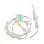 Disposable blood transfusion set with flow regulation