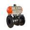 WCB Cast Steel Flange Pneumatic Ball Valve Two Ways PTFE Seal with Limit Switch Air Control Flange Ball Valve