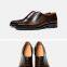 Three-Joint Men's Leather Shoes Business Leather High-End Men's Shoes British Style Brown Brogue Oxford Shoes Crocodile Square Head