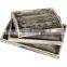 Amazon Hot Sale Oversized Classic Rustic Square Antique Serving Tray