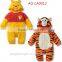 cartoon animal bulk infant rompers bodysuit printed bear and tiger AG-LA0012