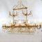 antique brass crystal lighting hallway pendant lamp rectangular dining room chandelier for restaurants