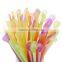 black, color, transparent, neon plastic spoon cocktail drinking straws