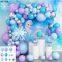 Bulk Snowflake Foil Balloon Sets - Blue/Lavender, for Snow Princess Themed Birthday Parties