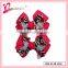 Newest design fashion hair accessories baby girls animal leopard ribbon bow hairgrips (DW--0034)