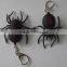 Popular Simulation mini Spider shaped key holder with led light, Luminous key chain with sound