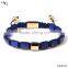 2016 Personalized jewellery 18k gold plated lapis stone bracelet gemstonel square natural stone beads bracelet