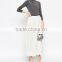 Elegant women white pleat maxi skirt