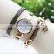 NEW Crystal Vintage Leather Strap Quartz Women Bracelet Wrist watches Rhinestone Lady Watch