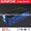 sunpow 12000mah lcd display Battery Booster Portable 12v car jump starter For glasoline