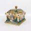 OEM wholesale home decore luxury classic art 9"ceramic jewel box case