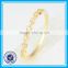 Brief style fancy women golden ring cz crystal 14k thin gold ring