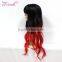 OEM high quality cheap fashionable long red natural curly wig