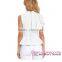 Open Sexy Girl Full Photo White Asymmetric Ruffle Side Peplum Indian Tops Designs