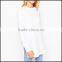 fashion vent on both sides t-shirt women long sleeves with chite t-shirt for fat people