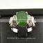 11x9 MM Green Star Sapphire Ring Lab-Created Sterling Silver 92.5 Size 5.75