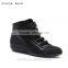 2016 Fashion lace up western studded grey wedge sneakers women