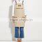 Babershop Apron, Olive Green Canvas with Dark Brown Leather Strap Apron
