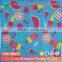 2015 new summer fashion cartoon printed nylon lycra fabric for girls swimwear