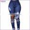 Factory Price Light Blue Women Jeans Ripped Jeans Wholesale                        
                                                Quality Choice