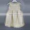 Fashion Children golden jacquard beads and rhinestones neck decoration two bows Girls party Dress