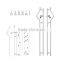 Super Quality Hotel H Shape Double Handle Locks Glass Door Lock