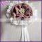 Factory price hot sale wedding ring pillow with large handmade flower