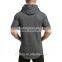 Hoody With Side Zipper MEN TALL short sleeve distressed hoodie fashion tshirt rounded round bottom mens
