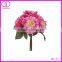 Romantic pink artificial flower peony bouquet for wedding