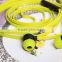 High quality sports style mobile phone custom made earphones flat cable headphones
