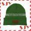 100%arcylic knit custom leather patch beanies