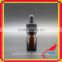 E-cig liquid bottles with round shape glass dropper bottle for 10ml amber glass bottle