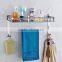 stainless steel bathroom shelves cosmetics shelves multi-function double hook racks towel racks(B-0277)