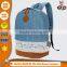 hot selling custom brand china supplier Denim backpack with lace edge for promotion