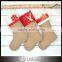 Monogram Red Burlap Christmas Stocking