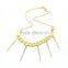 Attractive Women Gold Chain with Long Rhinestone Tassel Necklace