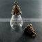 20x24mm vintage style antiqued bronze flower cap bail wish vial drop flat glass bottle pendant DIY supplies 1810393