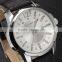 Stainless Steel Silver Case Black Leather Band Analog Date Quartz Men Business Watch