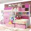 Multi-function bunk bed with wardrobe and storage