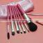 Hot Colorful Sale Women's Pink New Profuct 7Pcs Makeup Pouch Brush Set
