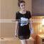 Plus size good quality fashion new arrival printed women t shirts and girl T-shirt dresses