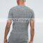 Custom Short Sleeve Crew Neck Grey Men's 100% Acrylic Soft Jersey Ribbed Knit Longline Casual Plain Design T-Shirt