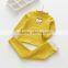 100% cotton high quality solid color autumn embroidery girls clothing sets